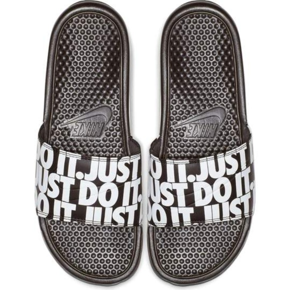 nike benassi slides just do it print